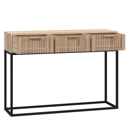 Mesa Consola Hierro Y Madera Contrachapada 105x30x75 Cm_3
