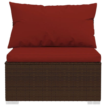 Set Muebles De Jardín Y Cojines 12 Pzas Ratán Sintético Marrón / Vetonek_4