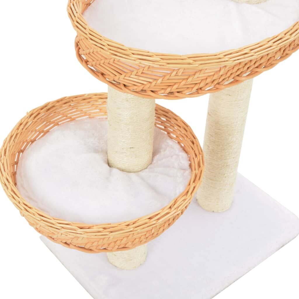 Vidaxl Rascador Para Gatos Con Poste De Sisal Madera Natural De Sauce_3
