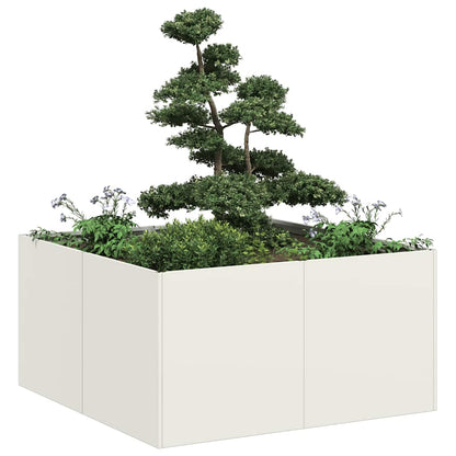 Jardinera De Acero Laminado En Frío Blanco 80x80x40 Cm_1