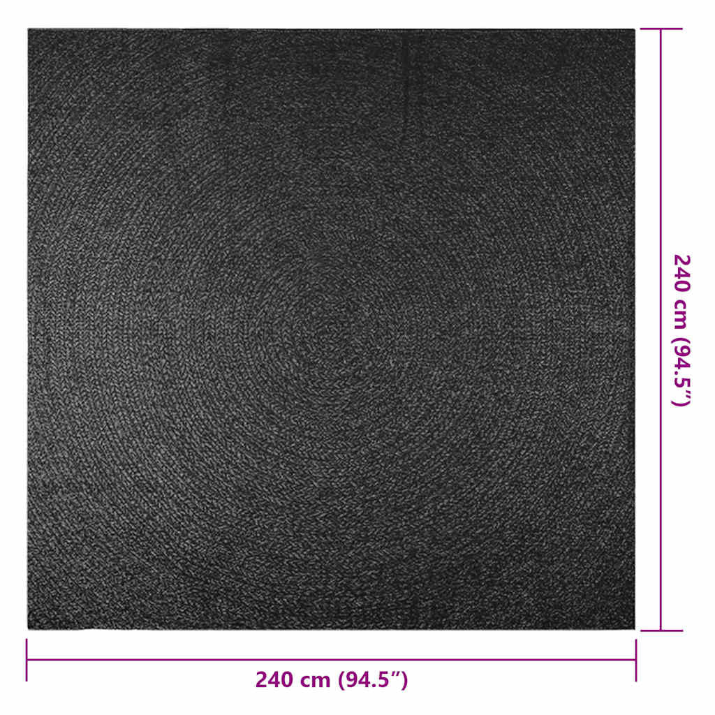 Vidaxl Alfombra Zizur Apariencia Yute Interior Exterior Antracita_2
