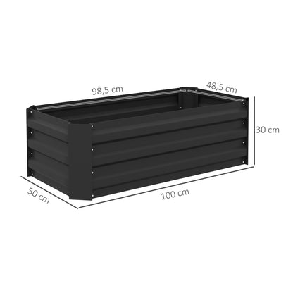 Outsunny Juego De 2 Jardineras Exterior Grandes De Acero Galvanizado_2