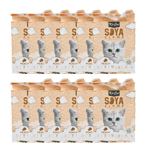 Kit Cat SoyaClump Pack Ahorro 12 - Peach 7 L Arena Vegetal para gatos