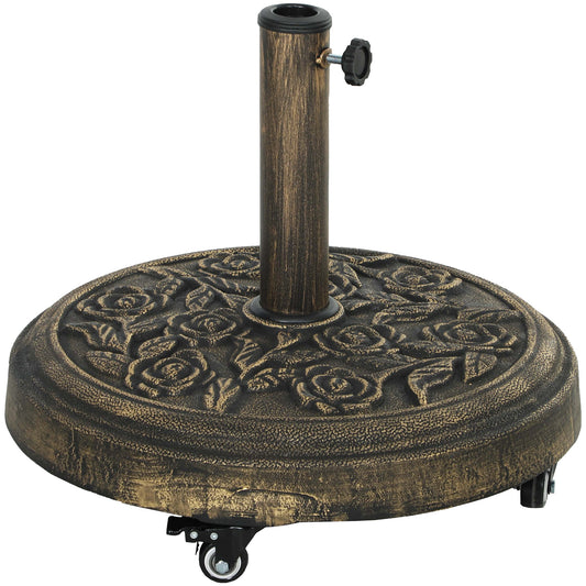Outsunny Base Para Sombrilla Redonda Con Ruedas Relleno De Cemento Peso 21 Kg_0