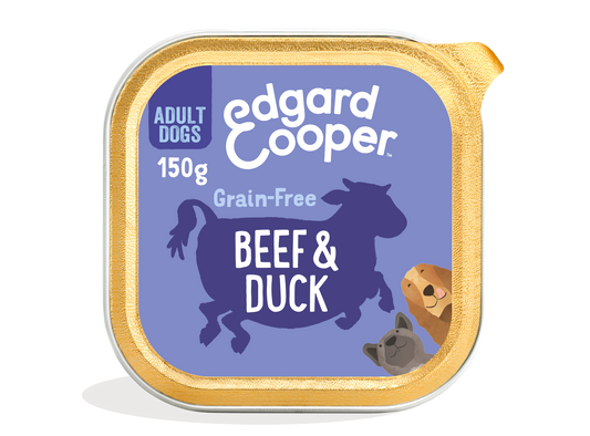 Tarrina de comida para perros con ternera y pato sin cereales | Edgard & Cooper 150 g