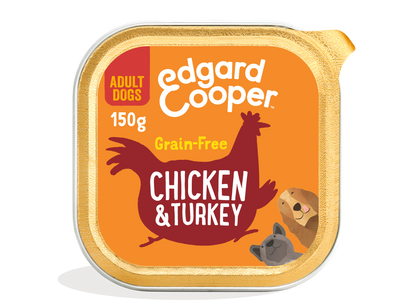 Tarrina de comida para perros con pollo y pavo sin cereales | Edgard & Cooper 150 g