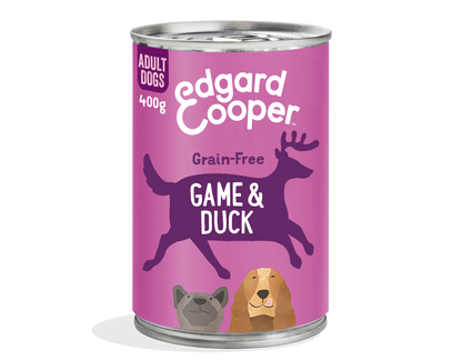 Lata de comida para perros con carne de caza y pato sin cereales | Edgard & Cooper 400 g