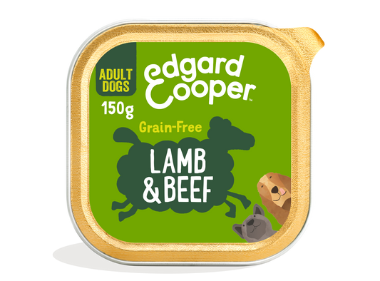 Tarrina de comida húmeda para perros con cordero y ternera sin cereales | Edgard & Cooper 150 g