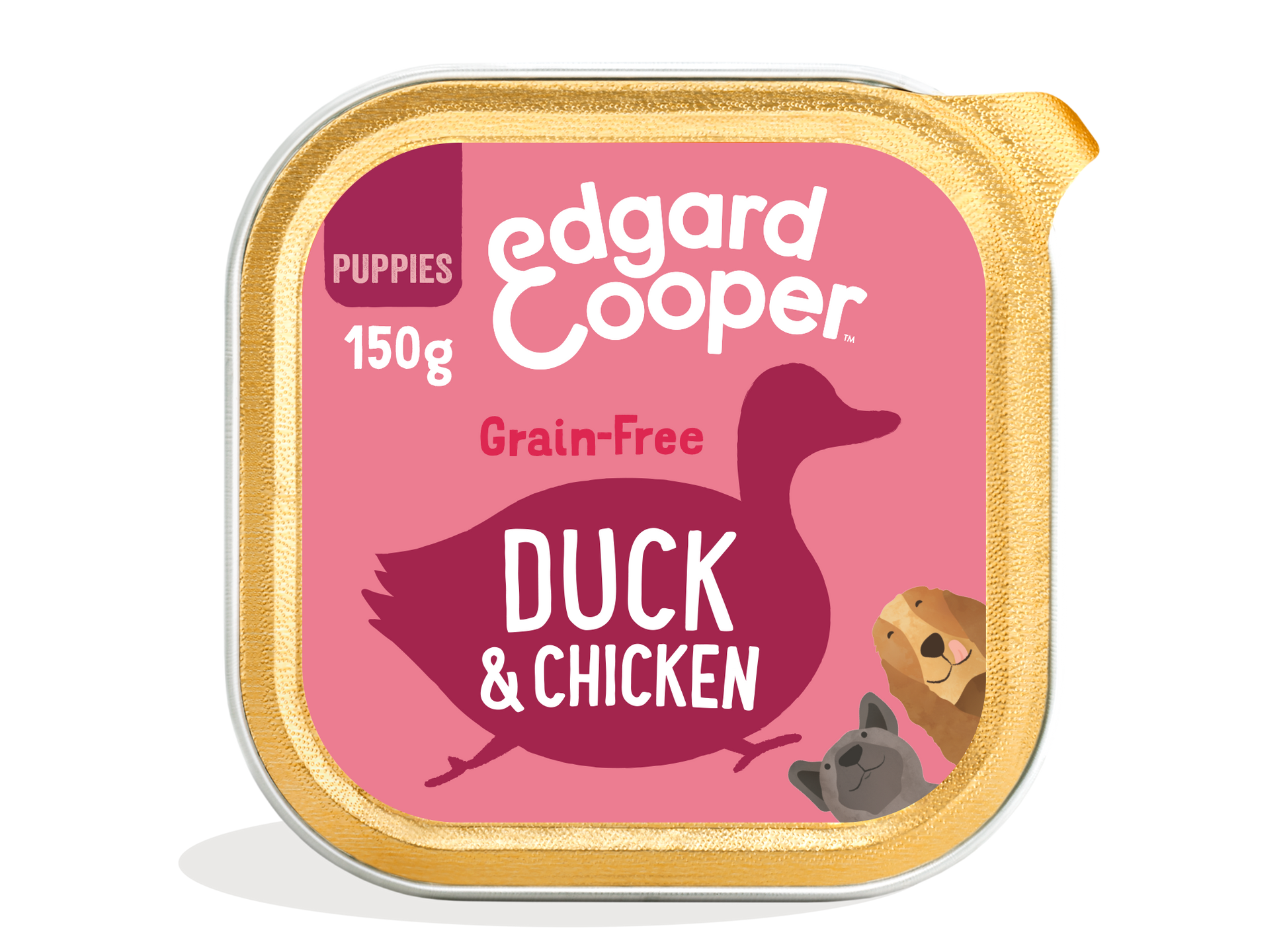 Tarrina de comida húmeda para cachorros de pato y pollo | Edgard & Cooper 150 g