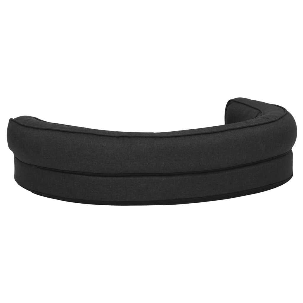 Vidaxl Colchón De Cama De Perro Ergonómico Aspecto Lino Negro 75x53cm_4