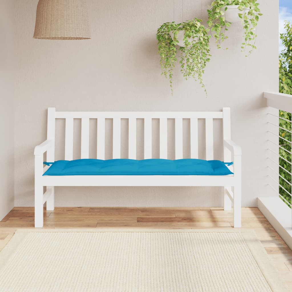 Vidaxl Cojín De Banco De Jardín Tela Oxford Azul 150x50x7 Cm_1