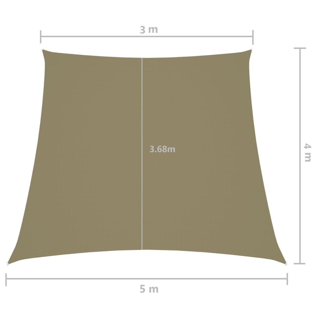Vidaxl Toldo De Vela Trapezoidal De Tela Oxford Beige 3/5x4 M_2