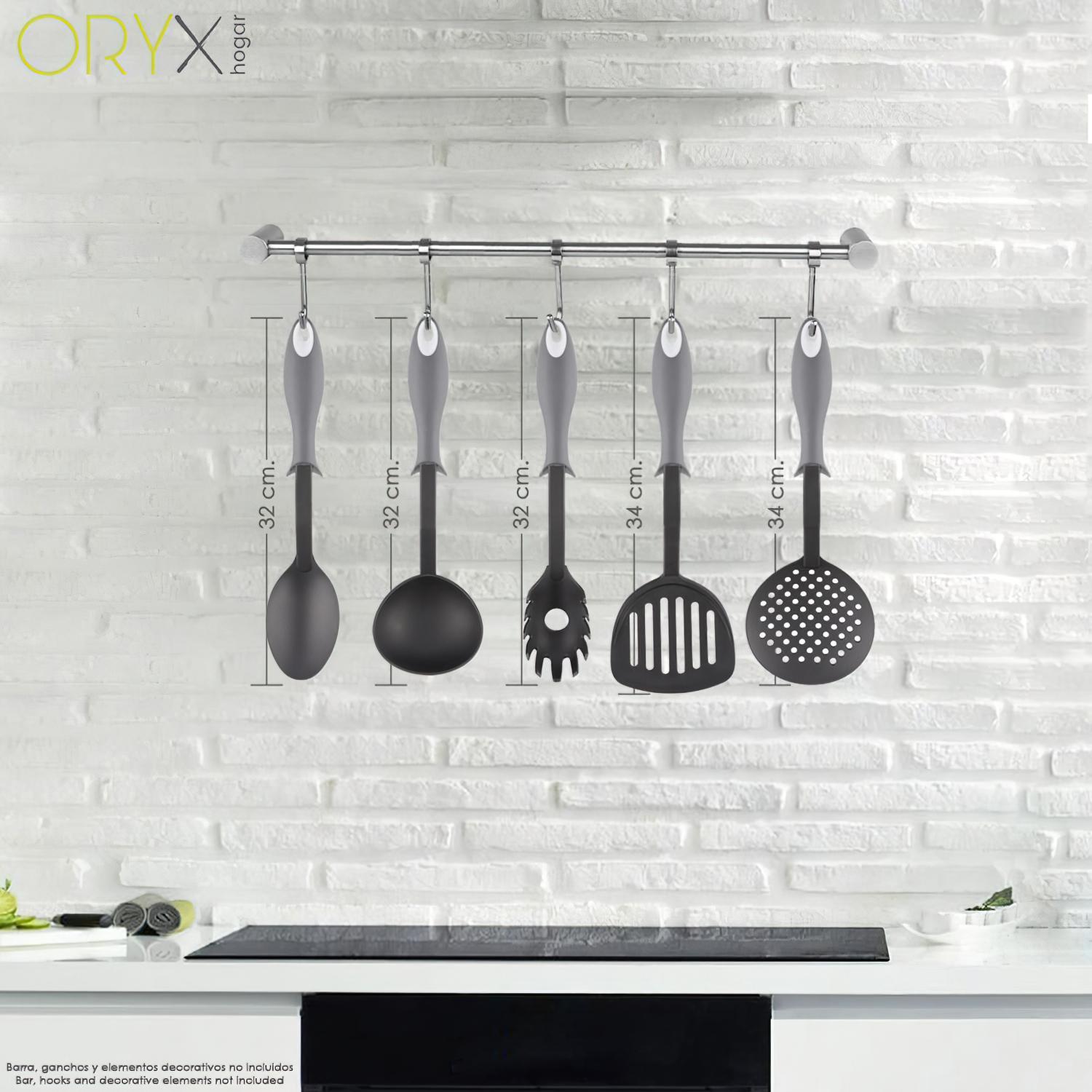 Cucharon Servir Cocina Nylon Con Mango Antigotas Engomado 32 X 9,8 Cm._2