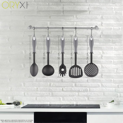 Cuchara Servir Cocina Nylon Con Mango Antigotas Engomado 32,5x6cm_2