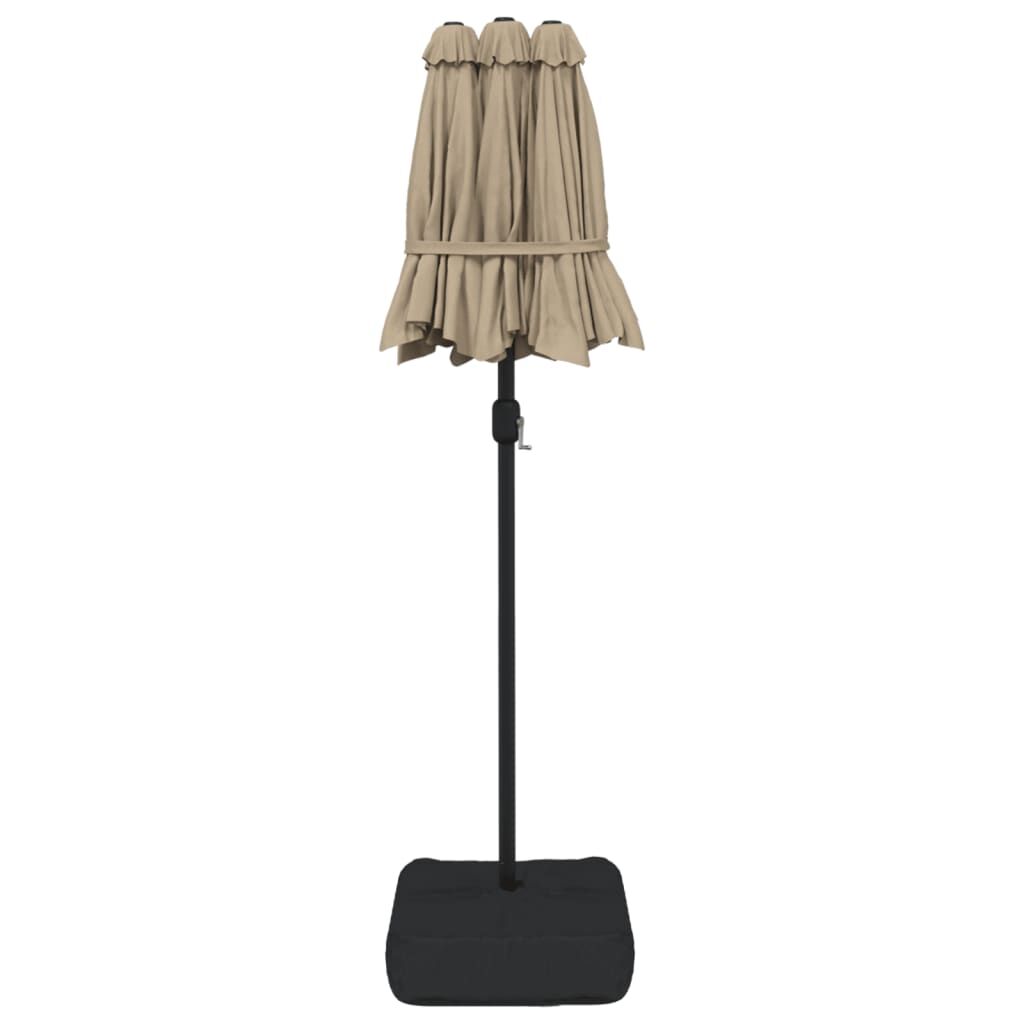 Vidaxl Sombrilla Doble De Jardín Blanco Gris Taupe 316x145 Cm_4