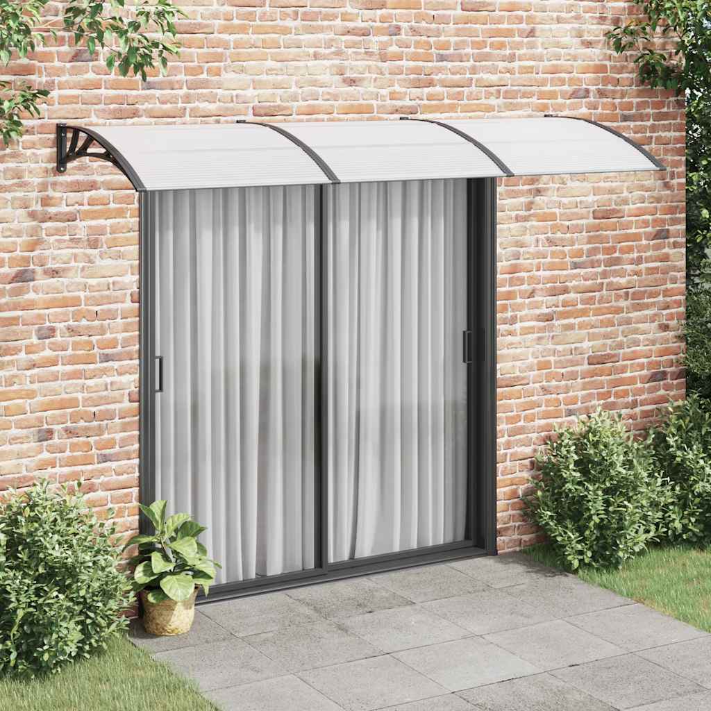 Marquesina Puerta Policarbonato Negro Y Transparente 300x75 Cm_1