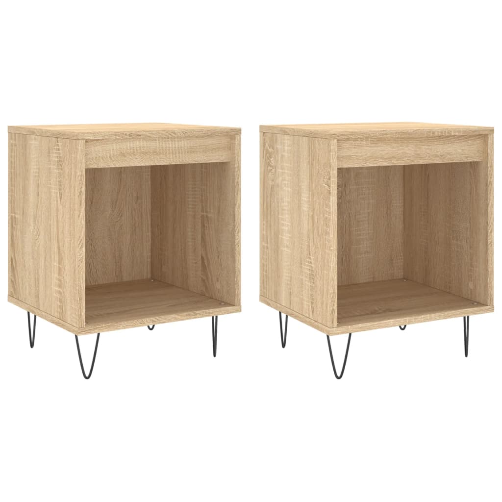 Mesitas Noche 2 Uds Madera Ingeniería Roble Sonoma 40x35x50 Cm_0