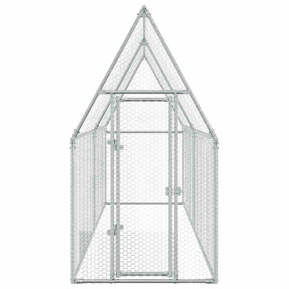 Vidaxl Jaula Para Gallinas Acero Galvanizado Plateado 400x100x190 Cm_3