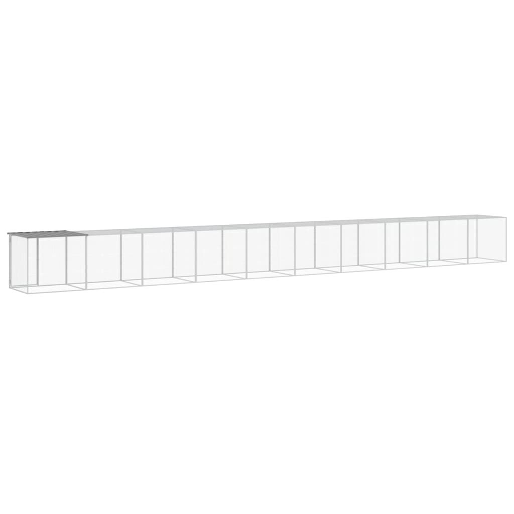 Vidaxl Gallinero Con Techo Acero Galvanizado Gris Claro 1003x98x90 Cm_4