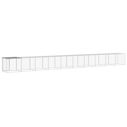 Vidaxl Gallinero Con Techo Acero Galvanizado Gris Claro 1003x98x90 Cm_4