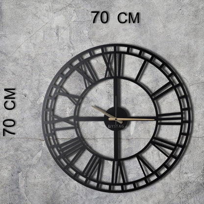 Reloj De Pared Metal Números Romanos 70x70