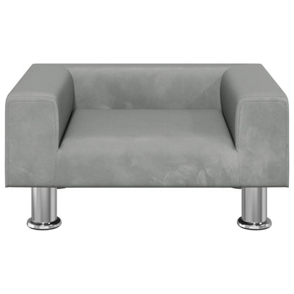 Cama Para Perros De Terciopelo Gris Claro 50x40x26,5 Cm / Vetonek_3