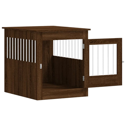 Vidaxl Jaula Para Perros Madera Ingeniería Roble Marrón 64,5x80x71 Cm_5