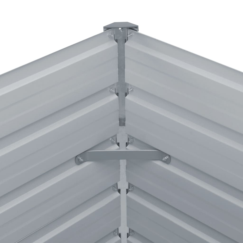Jardinera Elevada De Acero Galvanizado Gris 100x100x45 Cm_4
