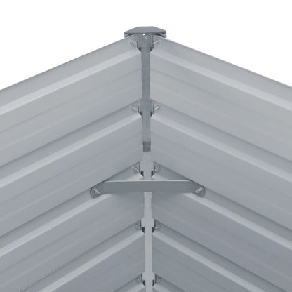 Jardinera Elevada De Acero Galvanizado Gris 100x100x45 Cm_4