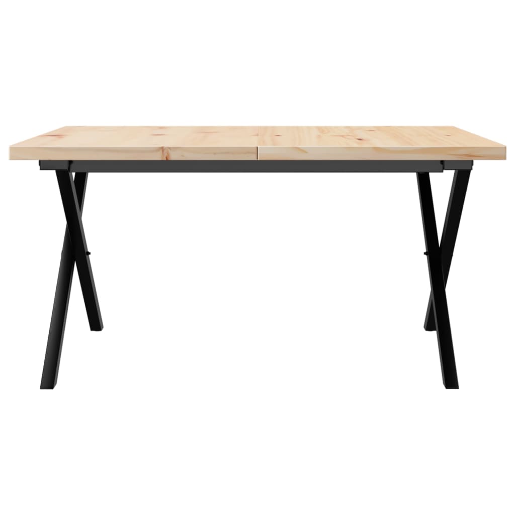 Mesa De Centro Marco X Madera Maciza Pino Y Acero 90x90x45,5 Cm_2
