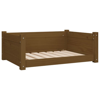 Vidaxl Cama Para Perros Madera Maciza Pino Marrón Miel 75,5x55,5x28 Cm_0