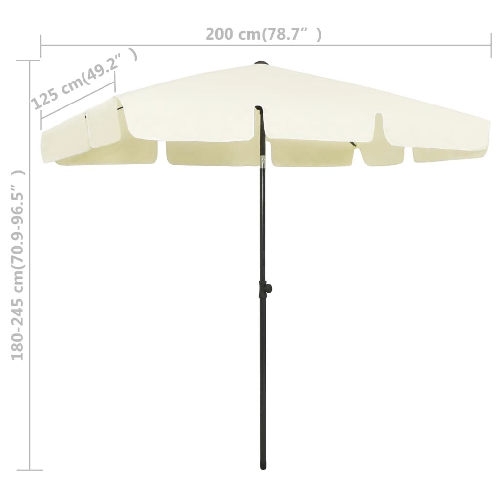 Vidaxl Sombrilla De Playa Amarillo Arena 200x125 Cm_2