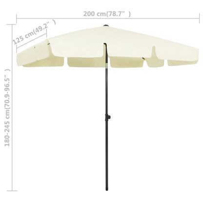 Vidaxl Sombrilla De Playa Amarillo Arena 200x125 Cm_2