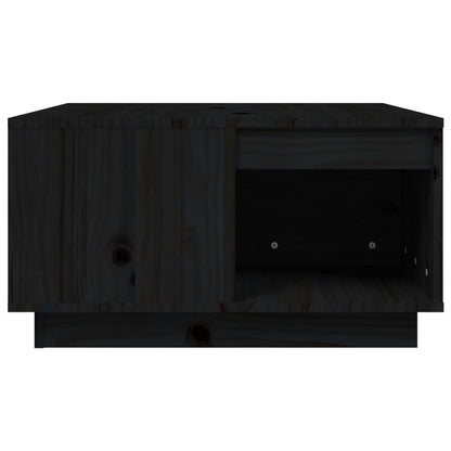 Mesa De Centro De Madera Maciza De Pino Negro 60x61x32,5 Cm_4