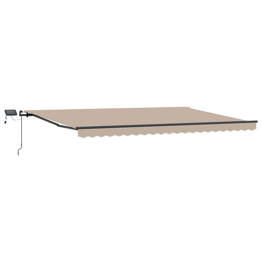 Toldo Retráctil Beige 500 X 350 Cm Tela Y Aluminio_0
