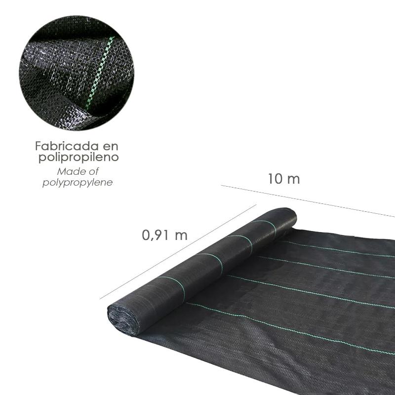Malla Antihierbas (rollo 0,9x10 Metros) Malla Anti Maleza, Malla Geotextil Jardin, Tela Anti Hierbas Jardin,_1