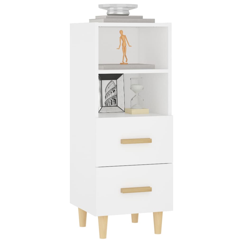 Aparador De Madera Contrachapada Blanco 34,5x34x90 Cm / Vetonek_4