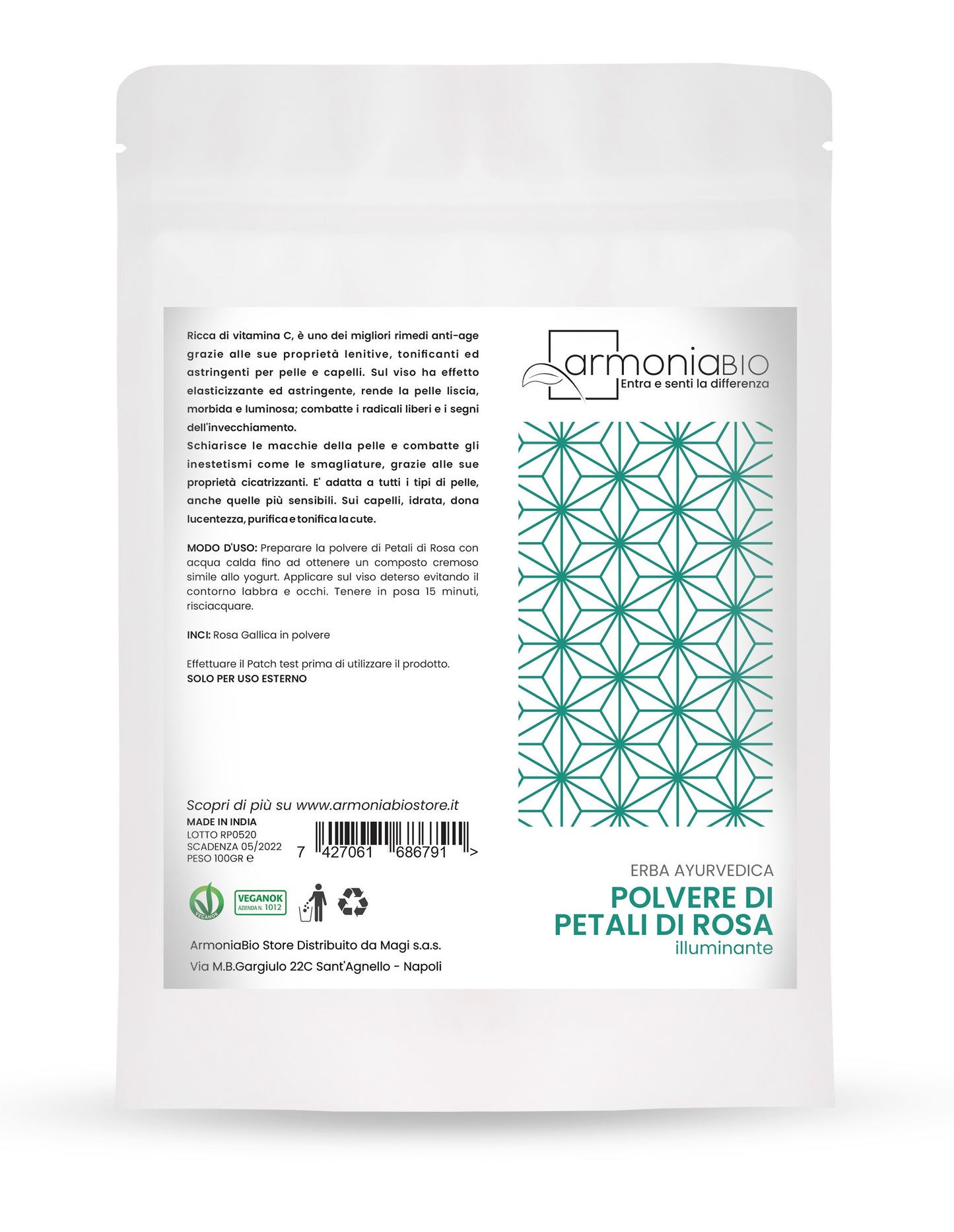 Armoniabio Polvere Di Petali Di Rosa 100g_4