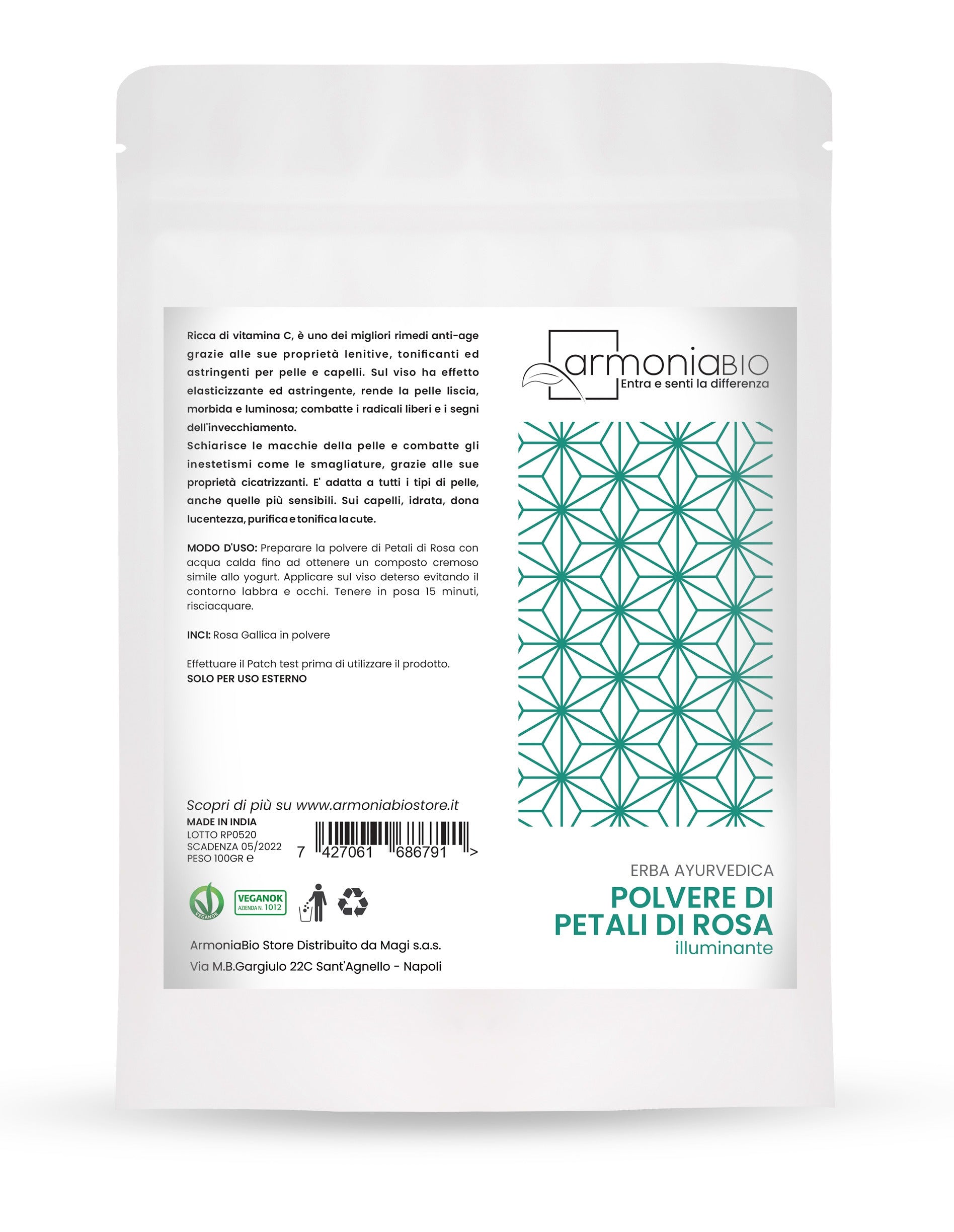 Armoniabio Polvere Di Petali Di Rosa 100g_4