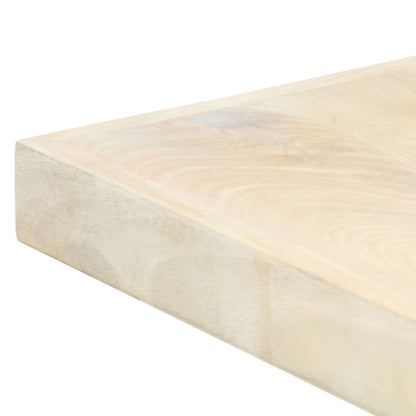 Mesa De Comedor Madera Maciza De Mango Blanco 200x100x75 Cm_3