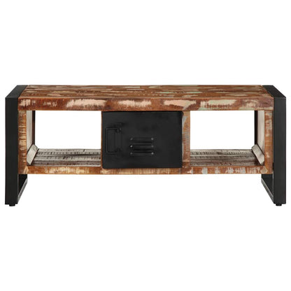 Mesa De Centro Multicolor 90x50x36 Cm Madera Maciza Reciclada_1