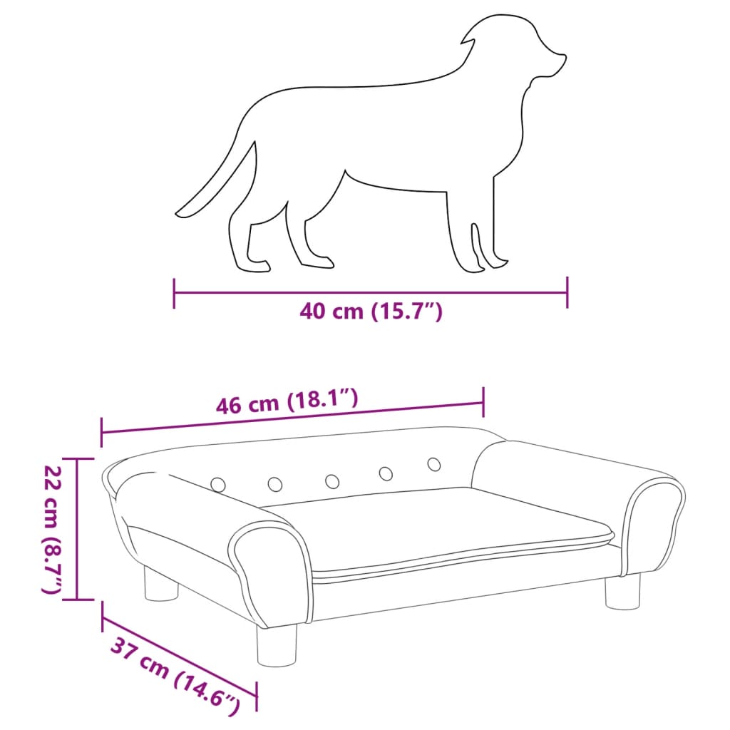 Cama Para Perros De Terciopelo Rosa 70x48x22 Cm / Vetonek_2