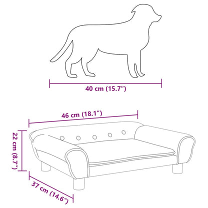 Cama Para Perros De Terciopelo Gris Claro 70x48x22 Cm / Vetonek_2