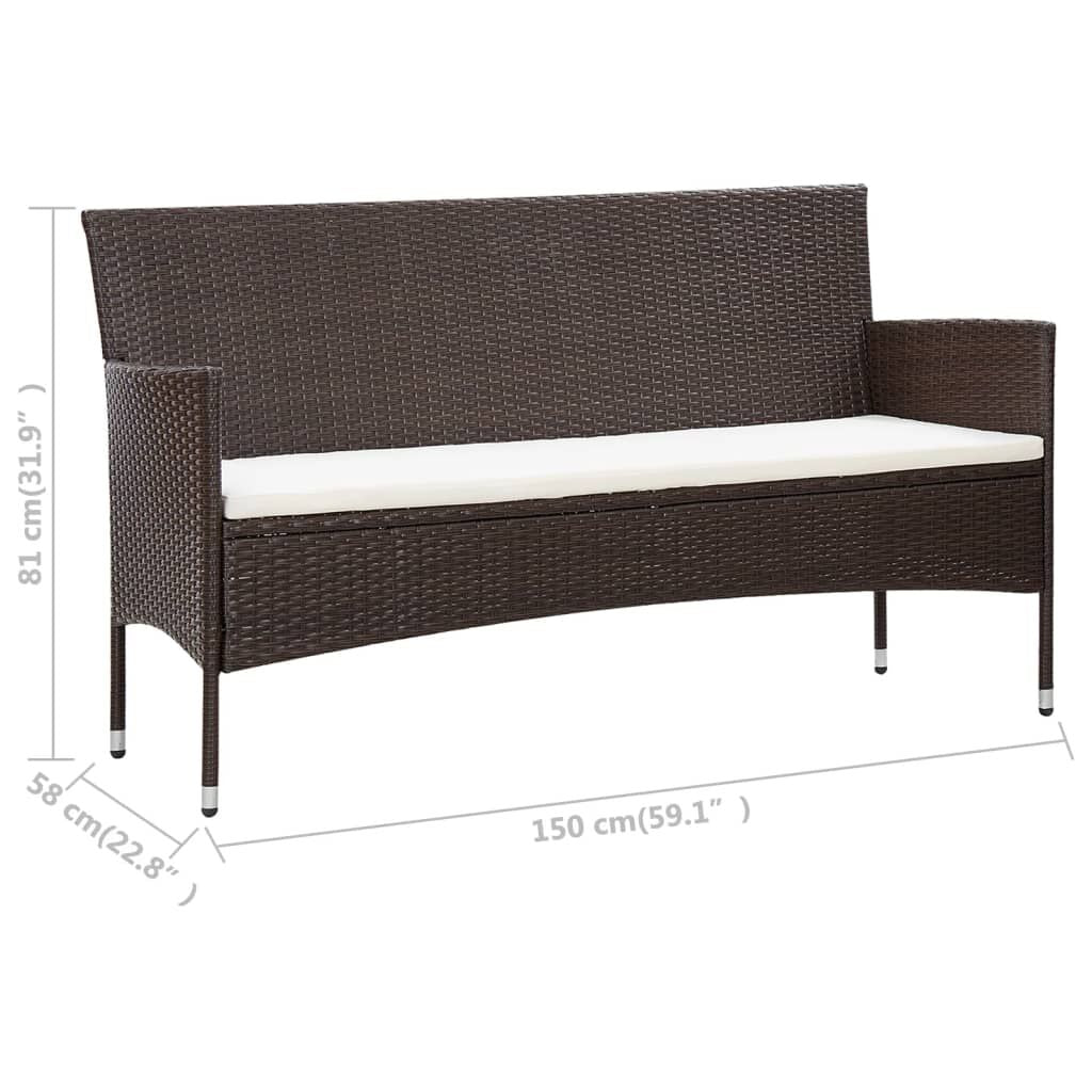 Vidaxl Set Muebles De Jardín 5 Piezas Y Cojines Ratán Sintético Marrón_2