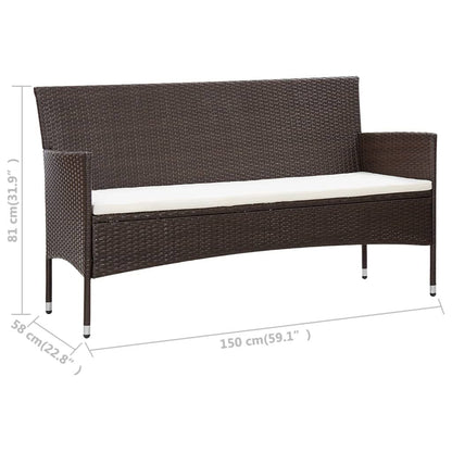 Vidaxl Set Muebles De Jardín 5 Piezas Y Cojines Ratán Sintético Marrón_2