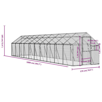 Vidaxl Pajarera De Aluminio Gris Antracita 1,79x10x1,85 M_2