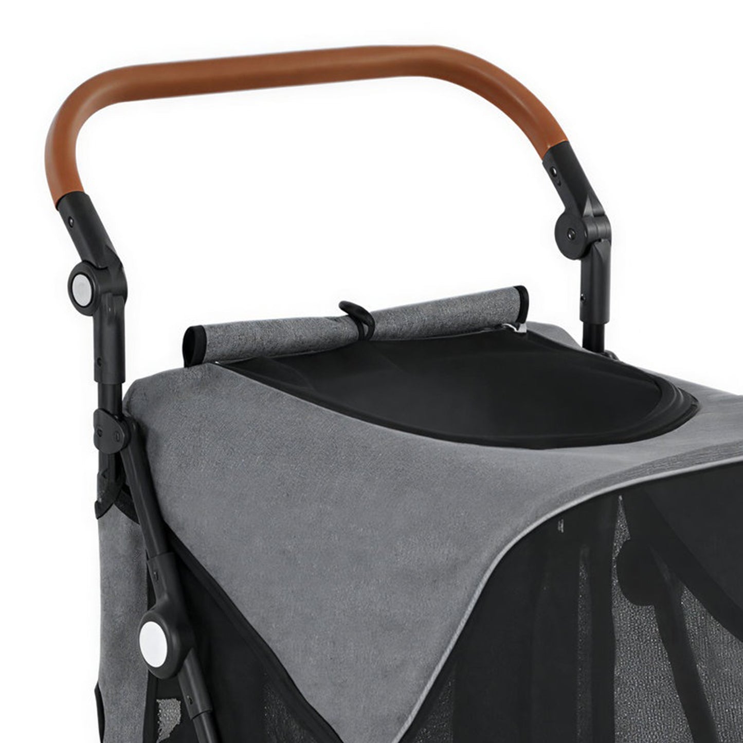 Pawhut Carrito Para Perros Plegable Con Un Botón Hasta 30 Kg Con Suspensión Gris_3