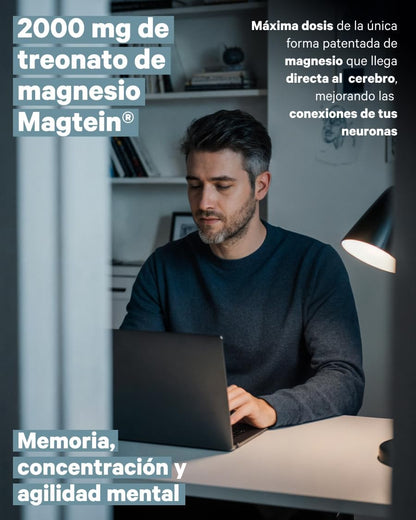 Magnesio L-treonato 2000mg Magtein Cerebro Nutribrain 120 Cápsulas_1
