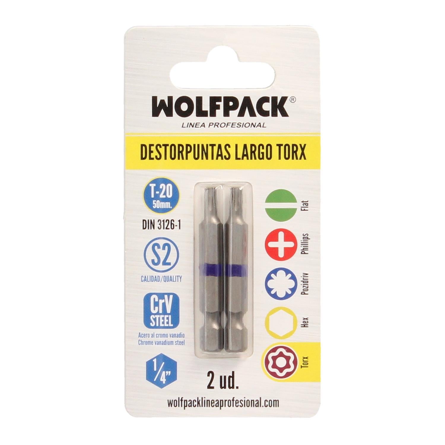 Puntas Largas Destornillador Torx T20 (2 Piezas). Acero S2 Al Cromo Vanadio. Puntas Hexagonales, Destorpuntas,_2