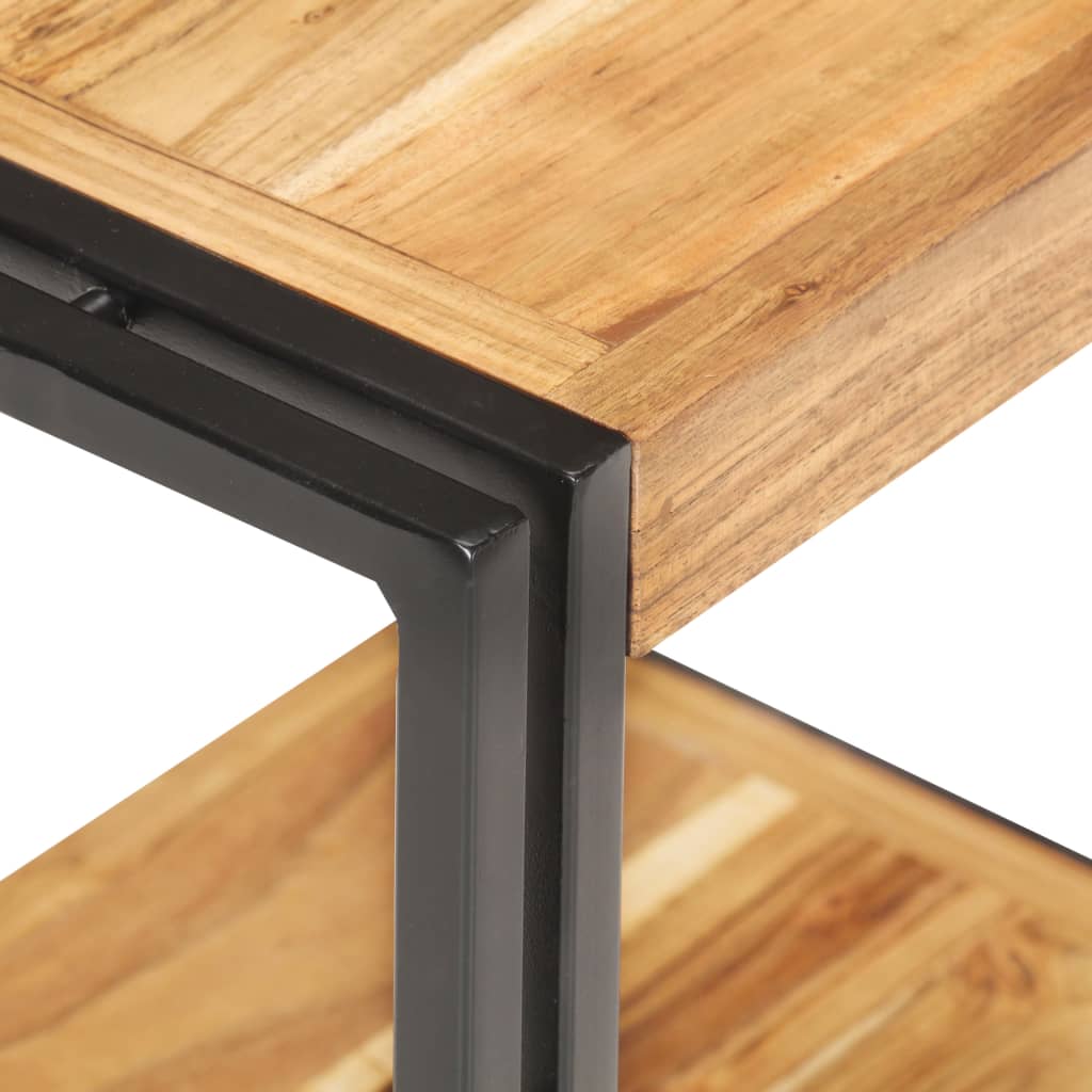 Mesa Auxiliar De Madera Maciza De Acacia 40x30x40 Cm_2